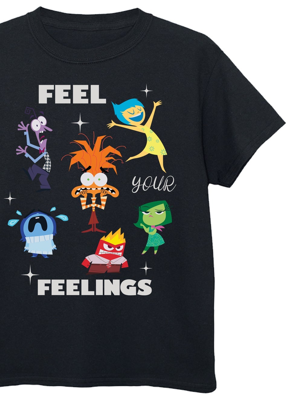 Disney Inside Out Feelings Kids Black Graphic T-Shirt (3-13 Years)