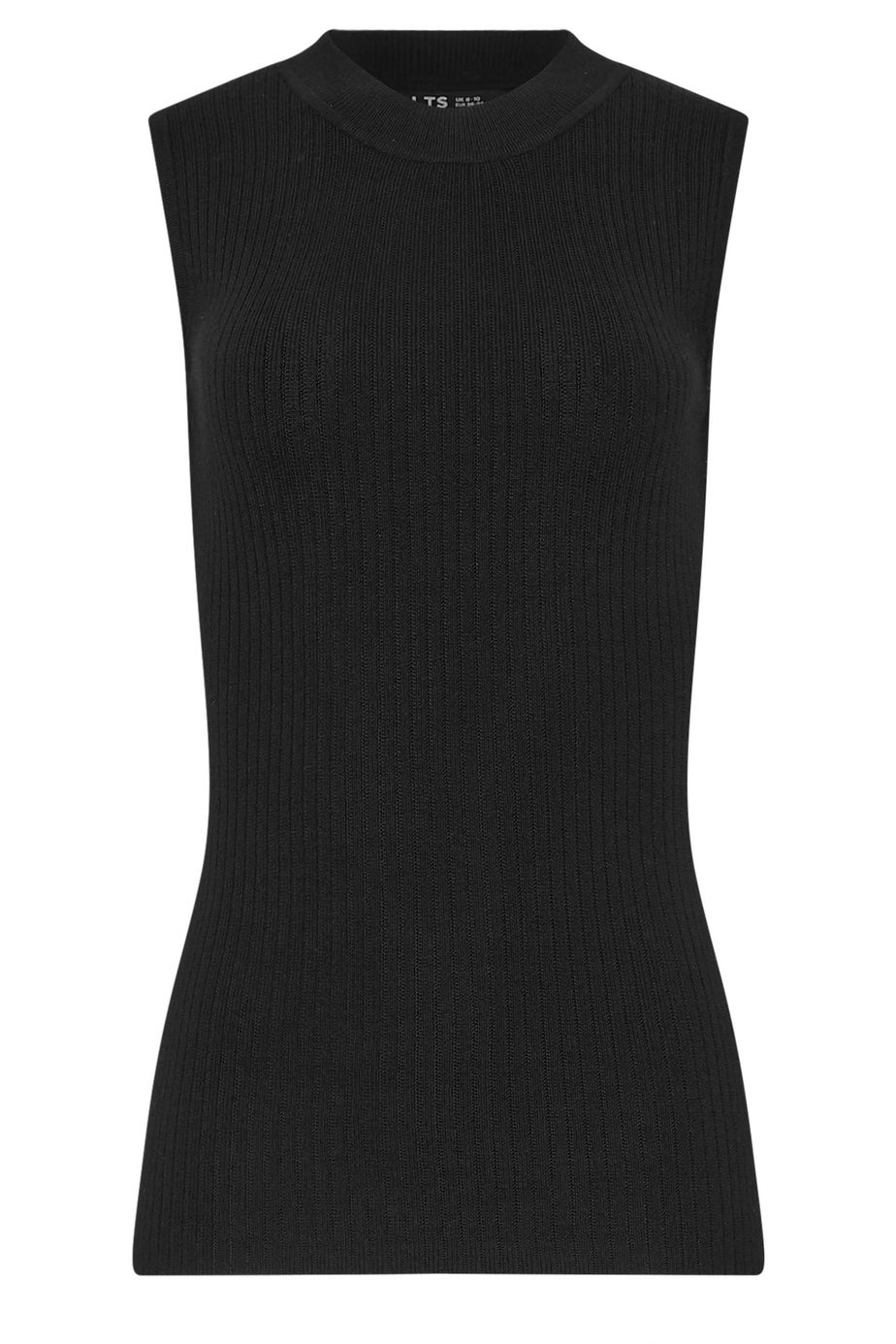 Long Tall Sally Black Knitted Ribbed Vest Top