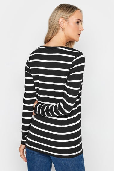Long Tall Sally 2 Pack Black Stripe Print Long Sleeve T-Shirts