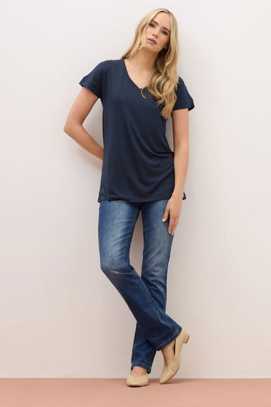 Long Tall Sally Premium Navy Blue V-Neck T-Shirt