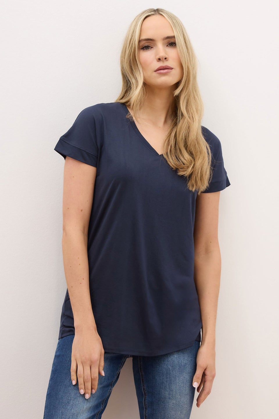 Long Tall Sally Premium Navy Blue V-Neck T-Shirt