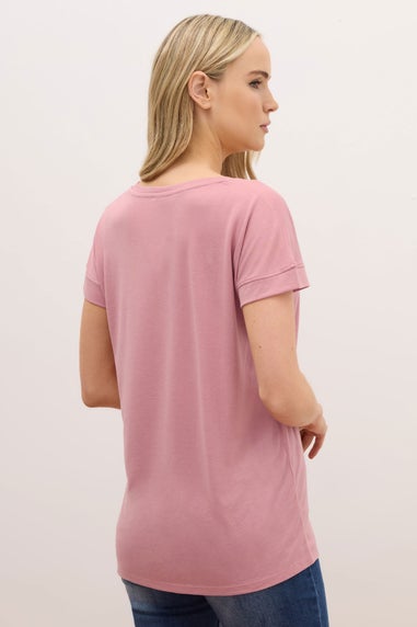 Long Tall Sally Premium Pink V-Neck T-Shirt