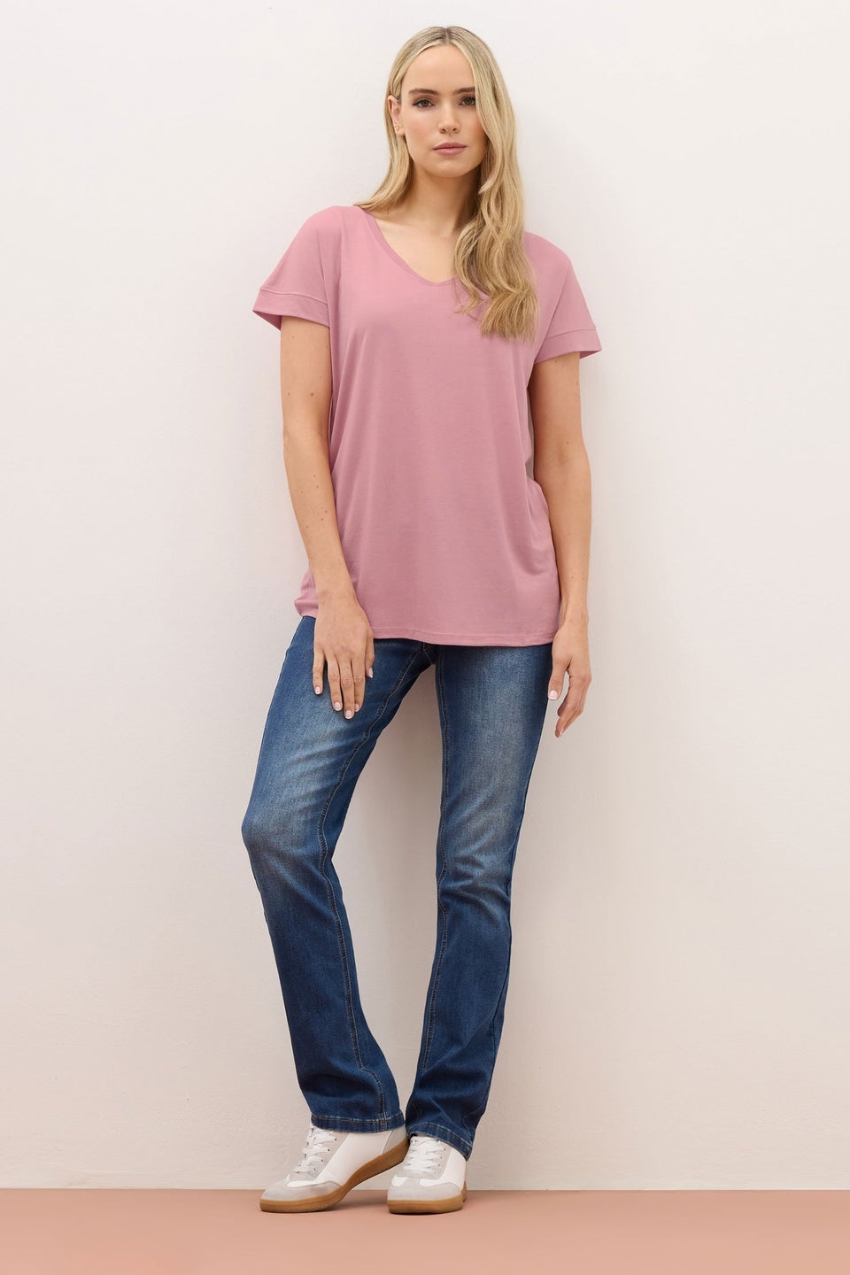 Long Tall Sally Premium Pink V-Neck T-Shirt