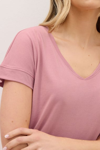 Long Tall Sally Premium Pink V-Neck T-Shirt