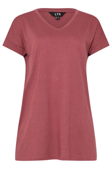 Long Tall Sally Premium Coral Pink V-Neck Modal T-Shirt