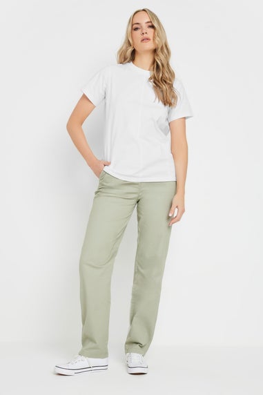 Long Tall Sally White Stitch Seam Panel T-Shirt