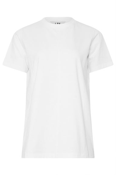 Long Tall Sally White Stitch Seam Panel T-Shirt