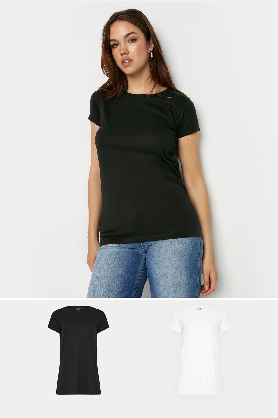 Long Tall Sally 2 Pack Black & White T-Shirts