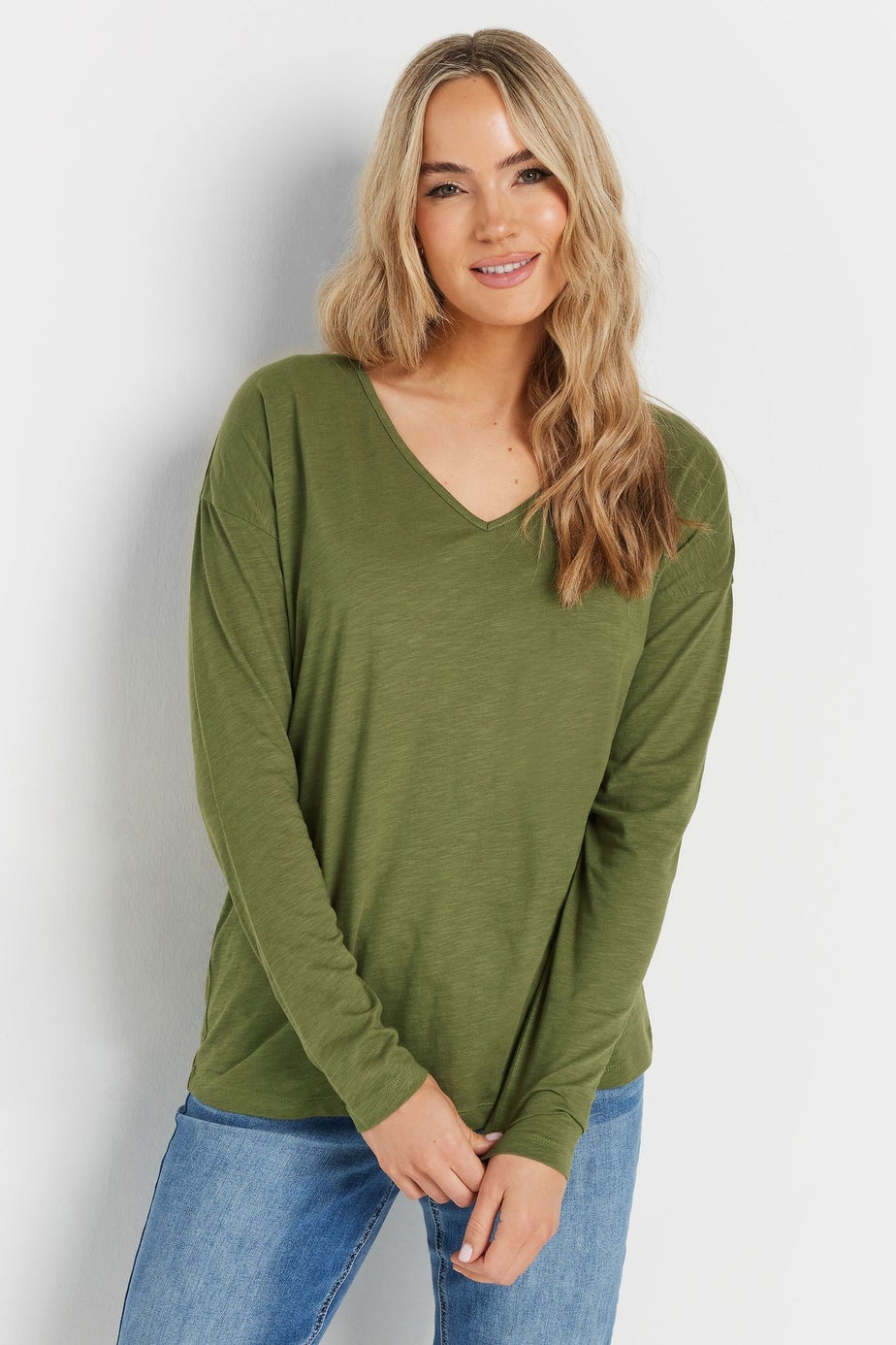 Long Tall Sally 2 Pack Stone Brown & Green Long Sleeve T-Shirts
