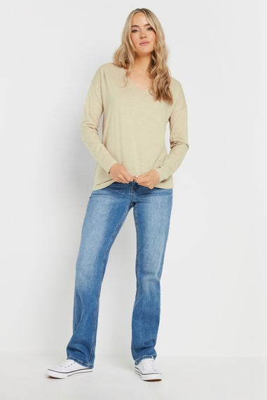 Long Tall Sally 2 Pack Stone Brown & Green Long Sleeve T-Shirts