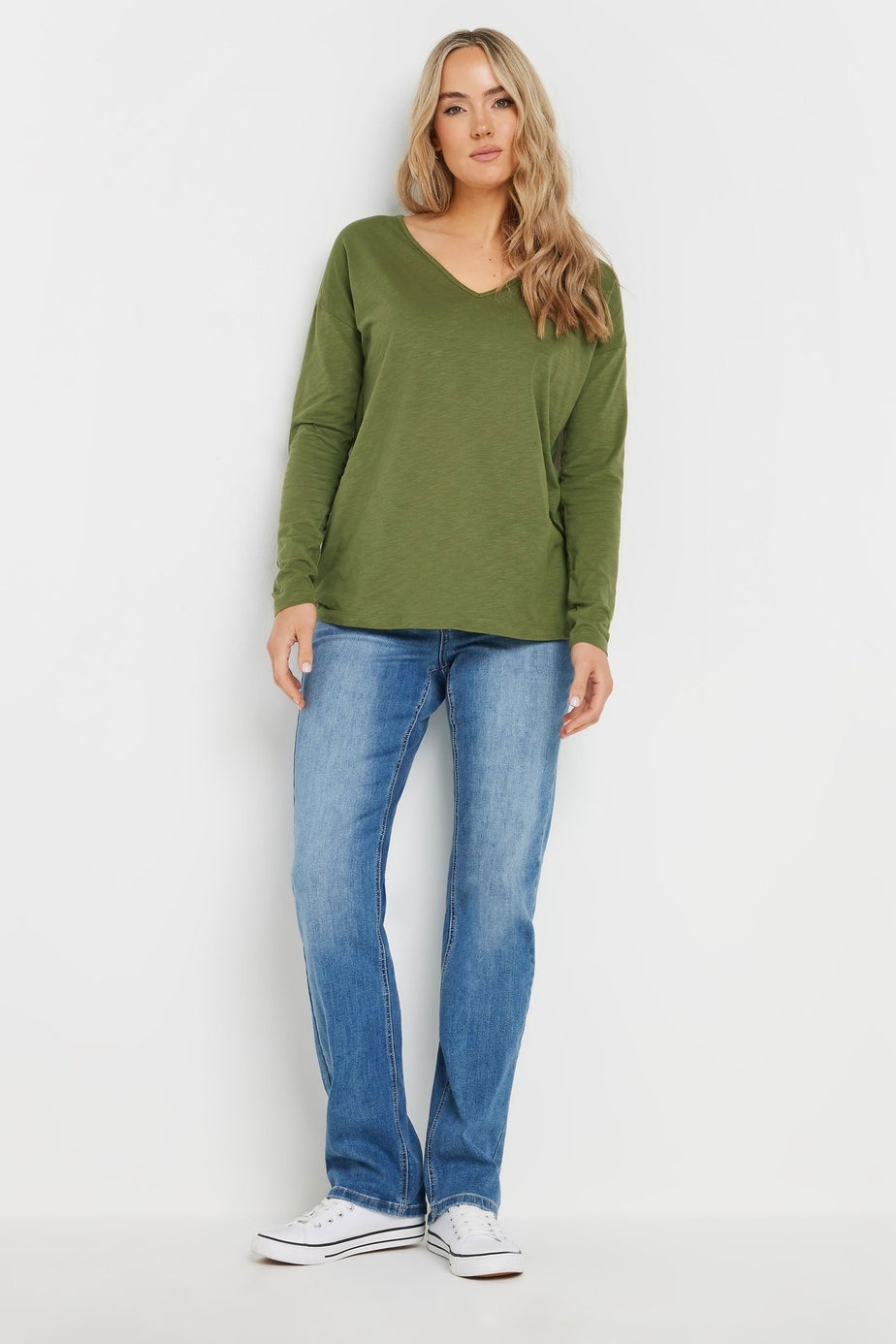 Long Tall Sally 2 Pack Stone Brown & Green Long Sleeve T-Shirts