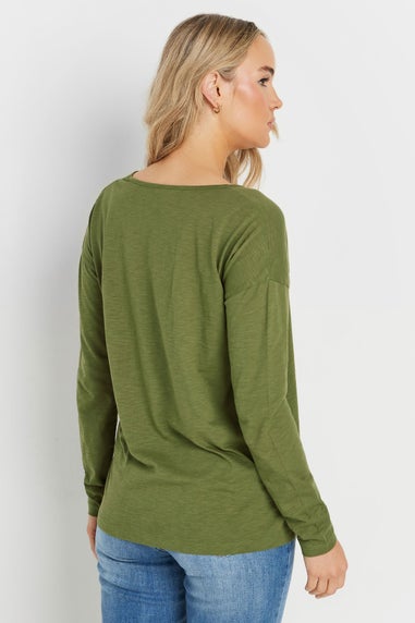 Long Tall Sally 2 Pack Stone Brown & Green Long Sleeve T-Shirts