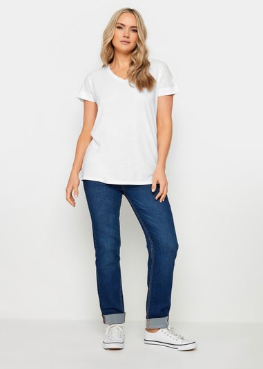 Long Tall Sally 2 Pack Navy Blue & White Short Sleeve T-Shirts