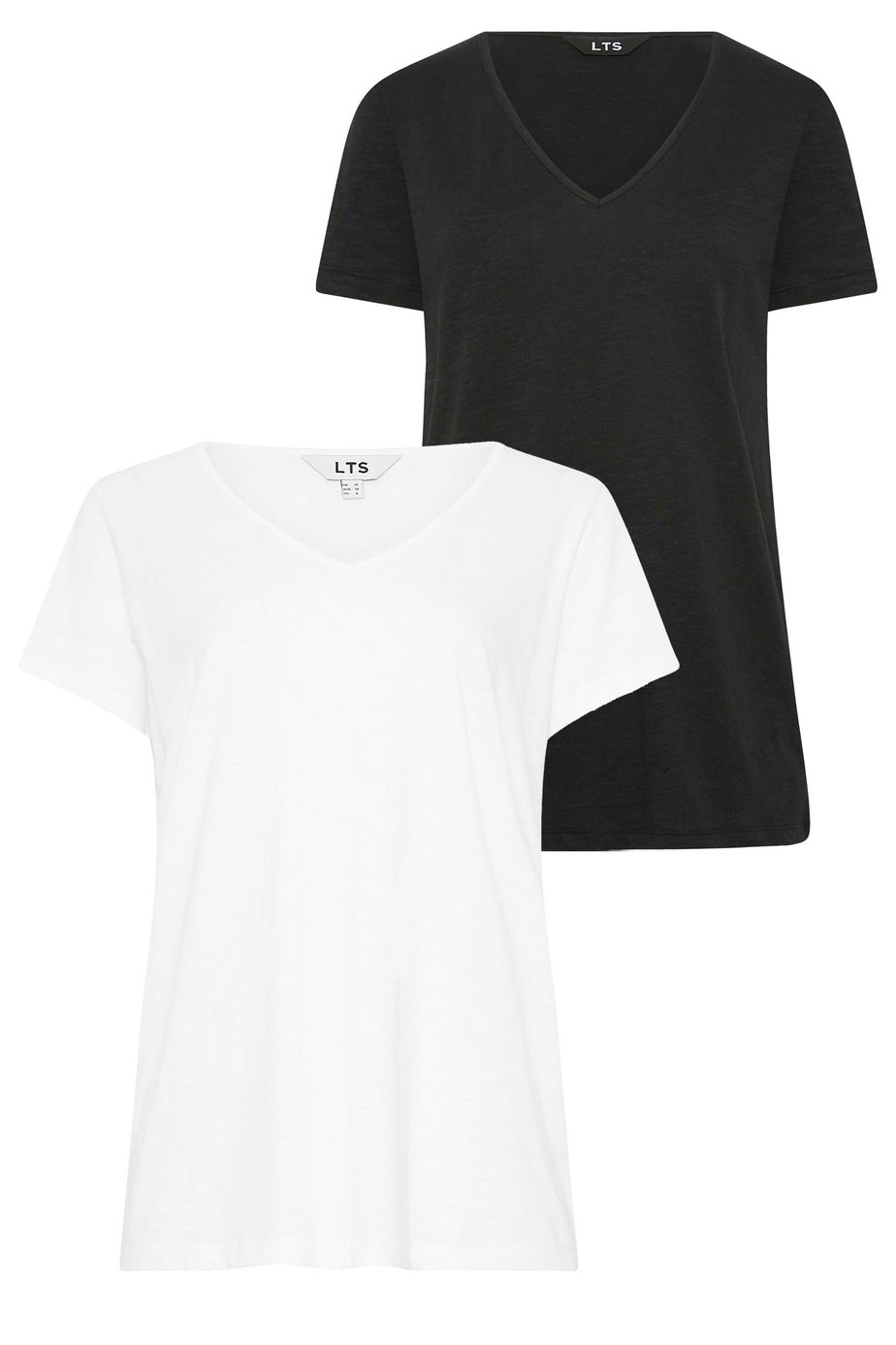 Long Tall Sally 2 Pack White & Black Short Sleeve T-Shirts