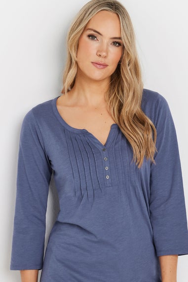 Long Tall Sally Blue Henley Top