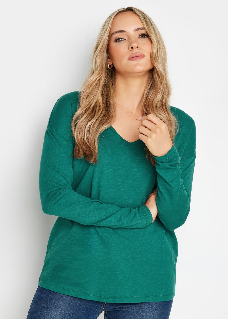 Long Tall Sally 3 Pack Pink & Purple V-Neck Long Sleeve T-Shirts