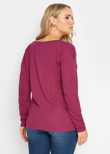 Long Tall Sally 3 Pack Pink & Purple V-Neck Long Sleeve T-Shirts