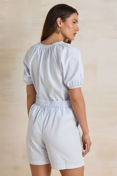 Long Tall Sally Light Blue Striped Shorts