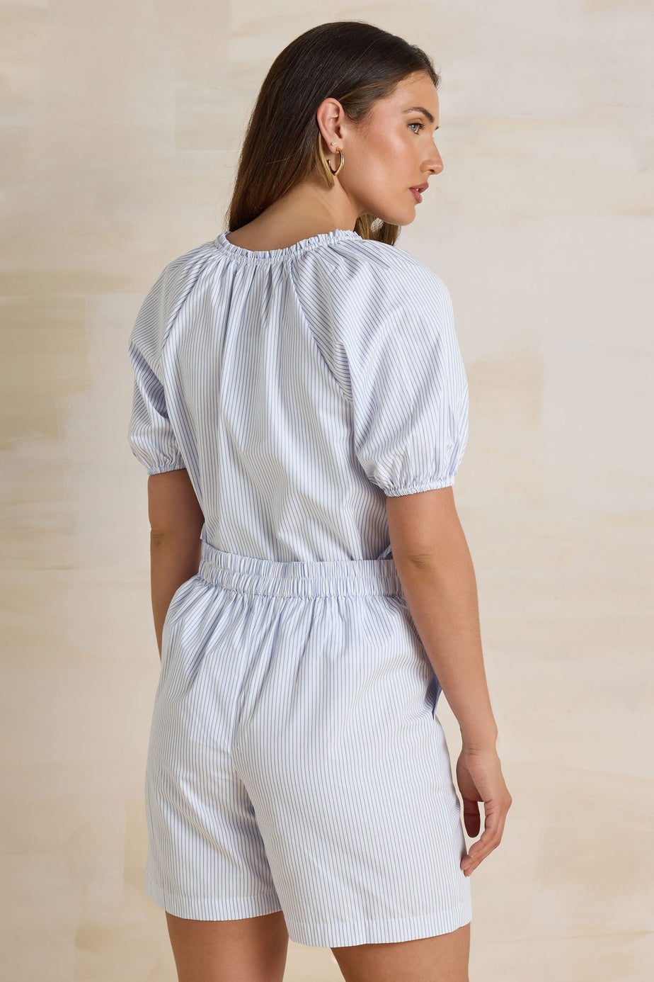 Long Tall Sally Light Blue Striped Shorts