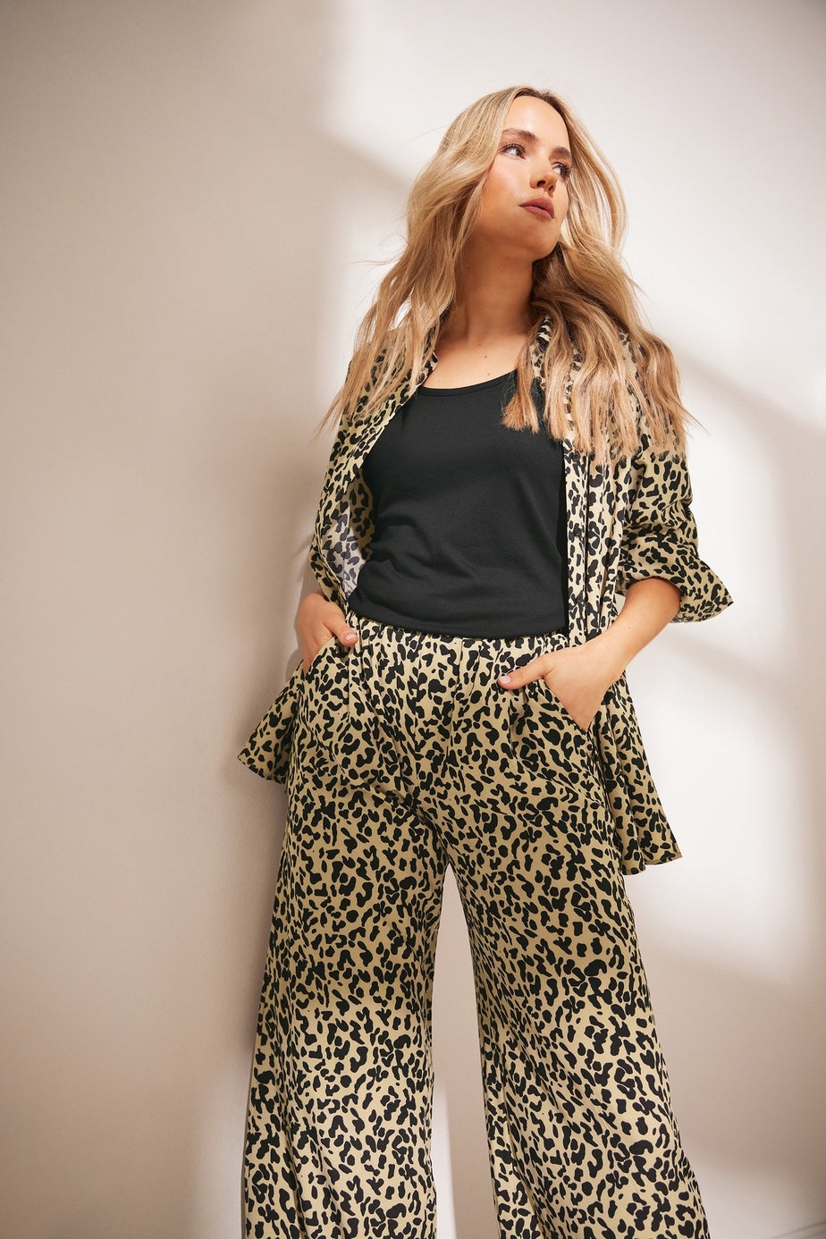Long Tall Sally Natural Brown Leopard Print Shirt
