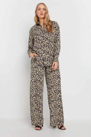 Long Tall Sally Natural Brown Leopard Print Shirt