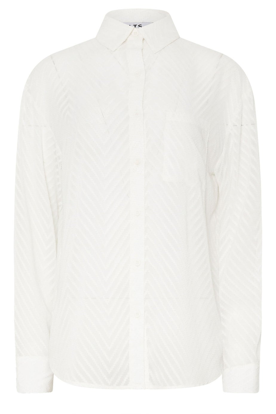 Long Tall Sally White Shadow Stripe Long Sleeve Shirt