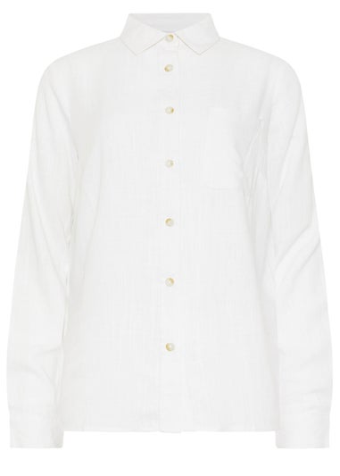Long Tall Sally White Linen Oversized Long Sleeve Shirt