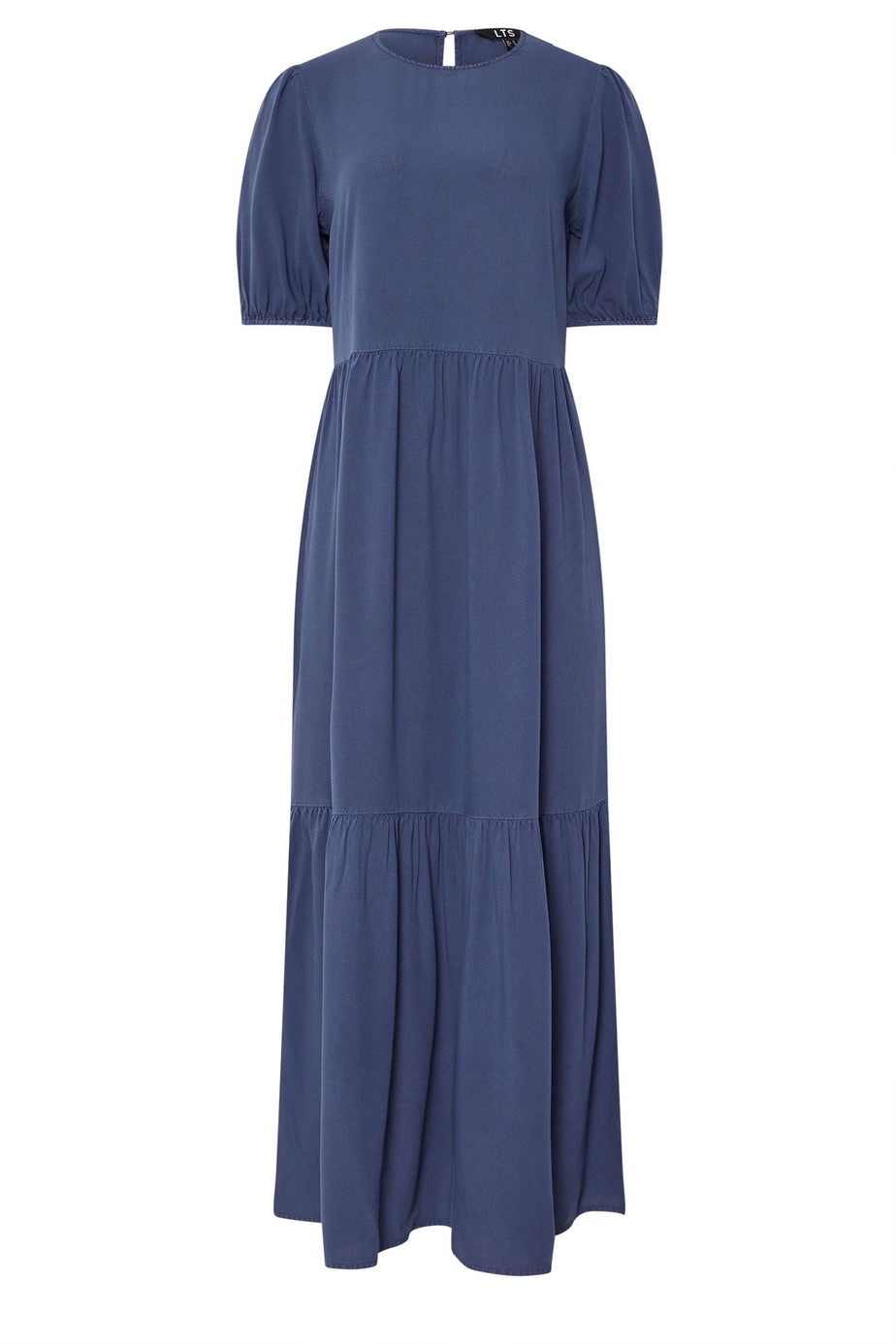 Long Tall Sally Denim Blue Puff Sleeve Tiered Midaxi Dress