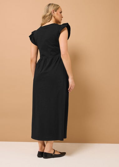 Long Tall Sally Black Frill Sleeve Maxi Dress