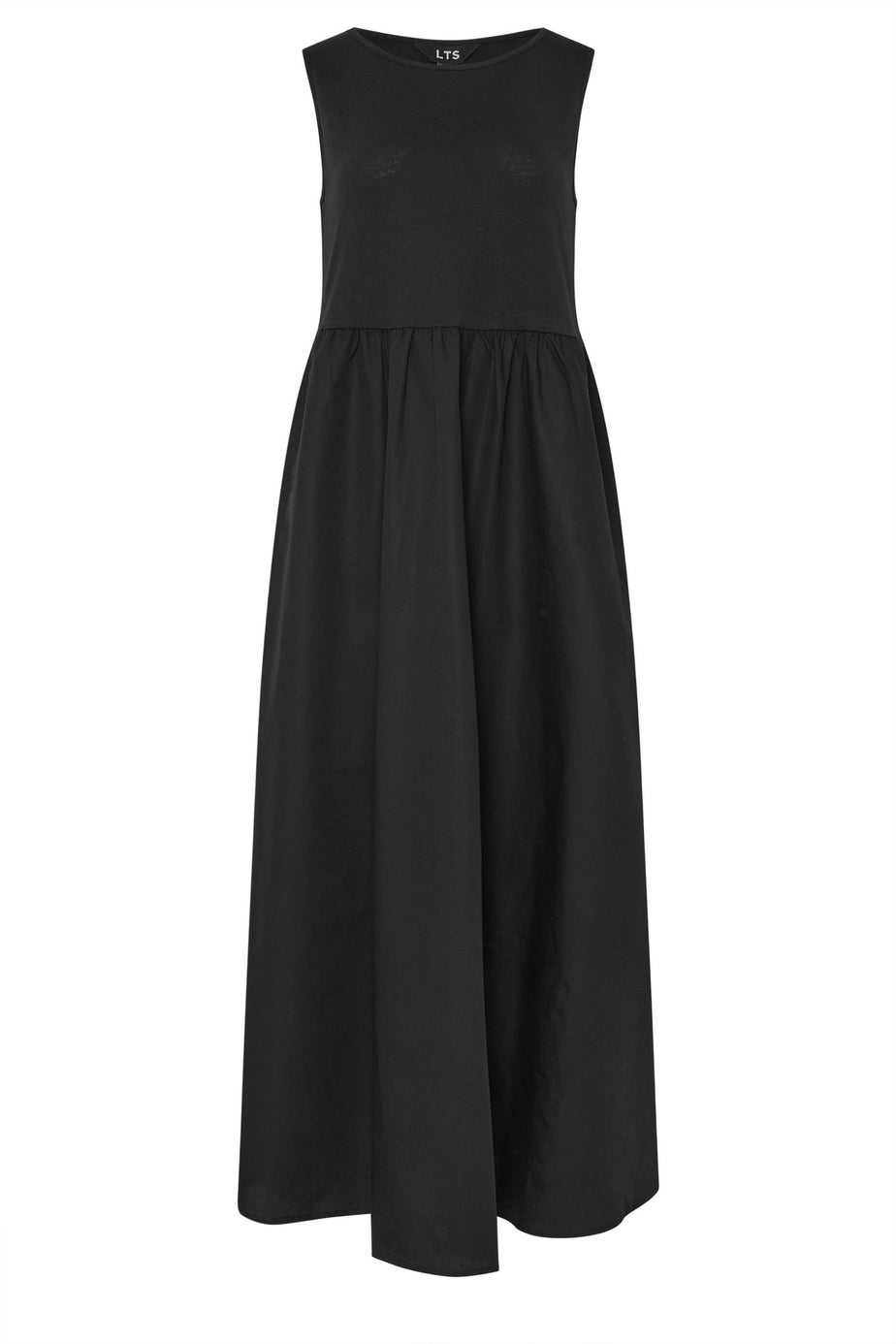 Long Tall Sally Black Jersey & Woven Mix Fabric Midi Dress