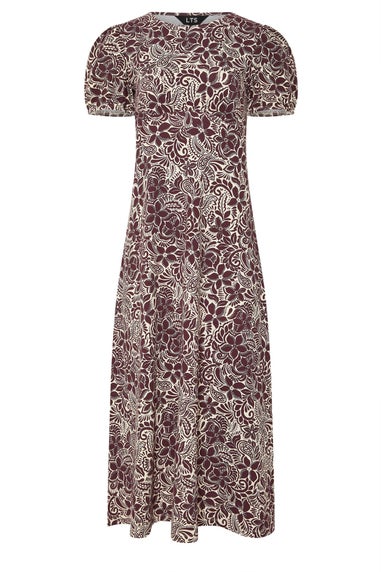 Long Tall Sally Purple Floral Puff Sleeve Midi Dress