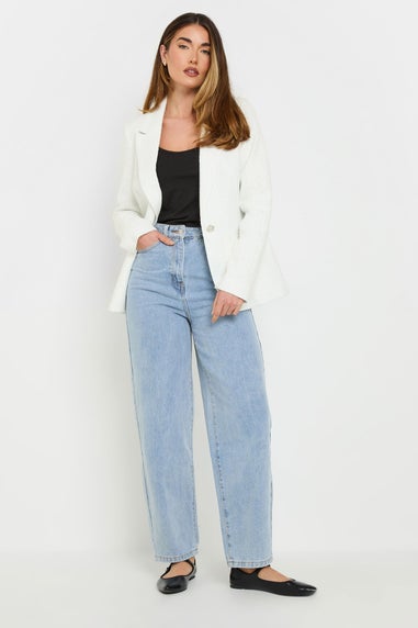 Long Tall Sally Ivory White Tailored Boucle Blazer