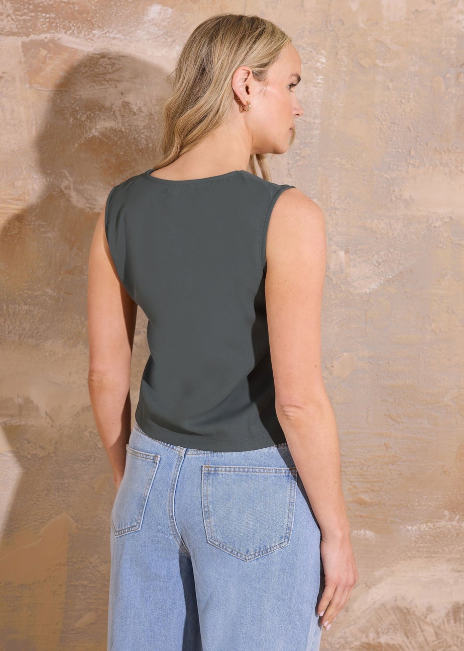 Long Tall Sally Grey Sleeveless Waistcoat Top