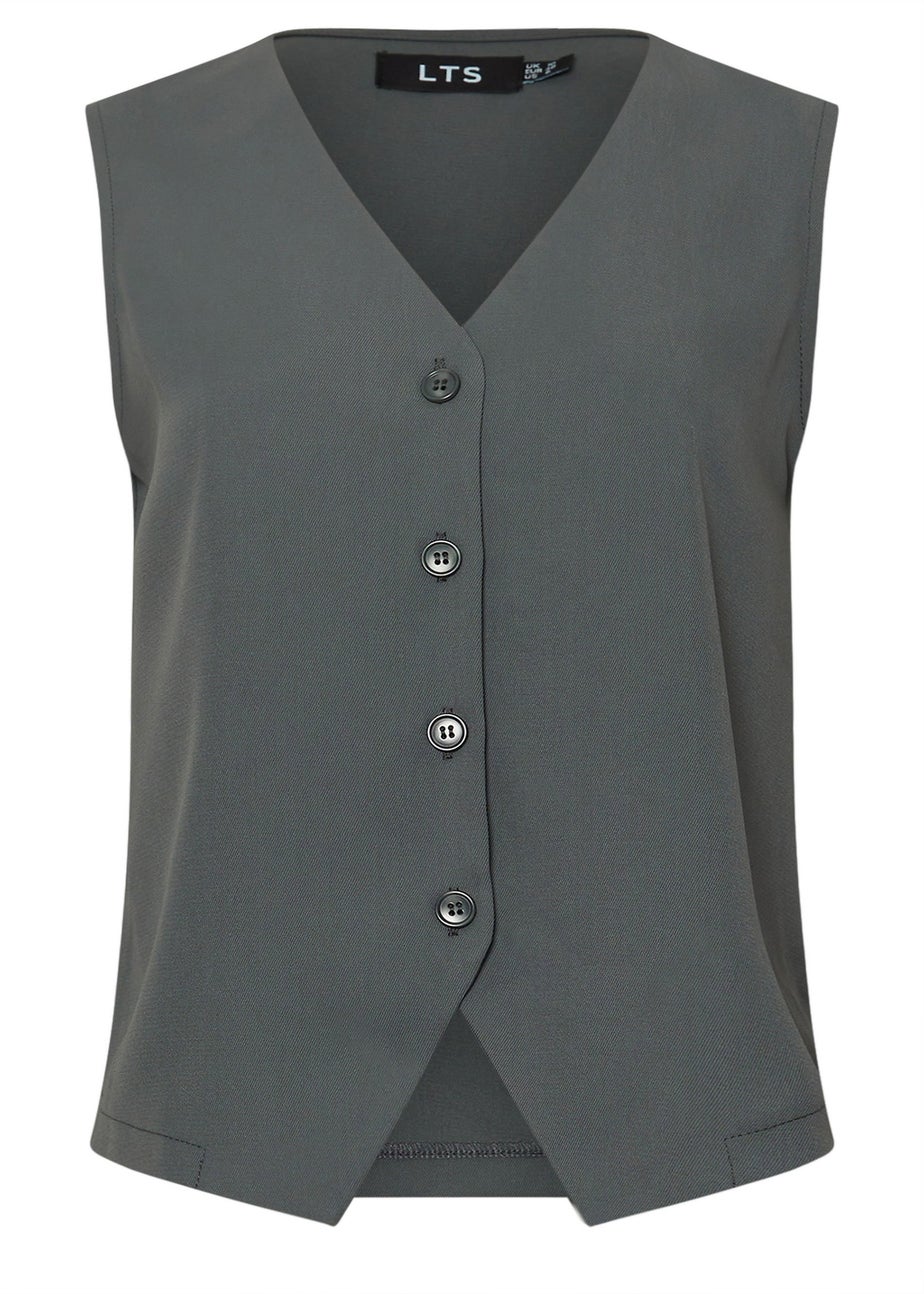Long Tall Sally Grey Sleeveless Waistcoat Top