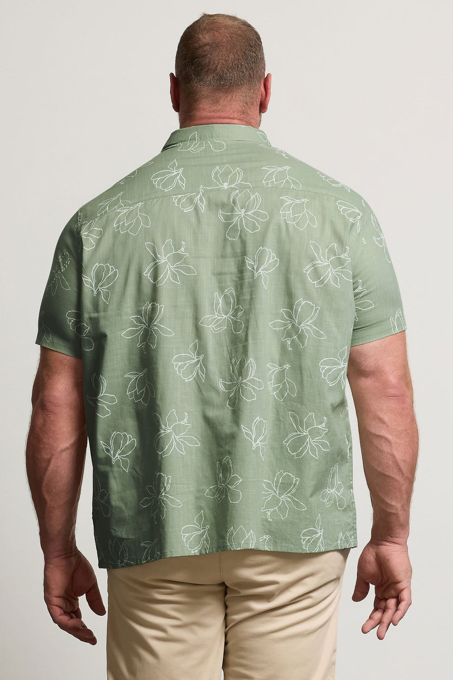 BadRhino Green Linear Floral Slub Shirt