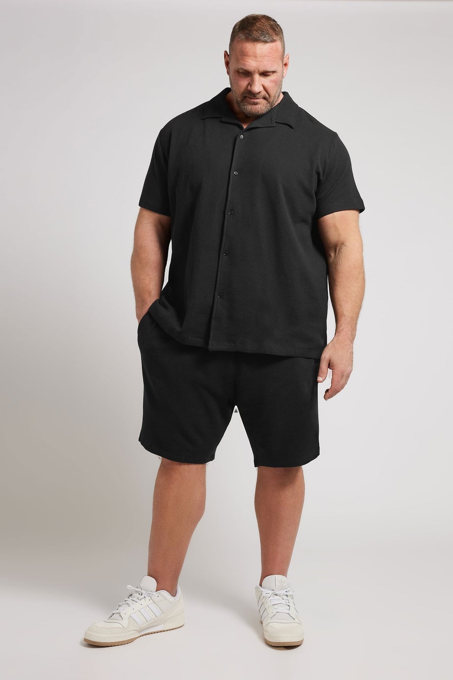 BadRhino Black Short Sleeve Textured Jersey Shirt