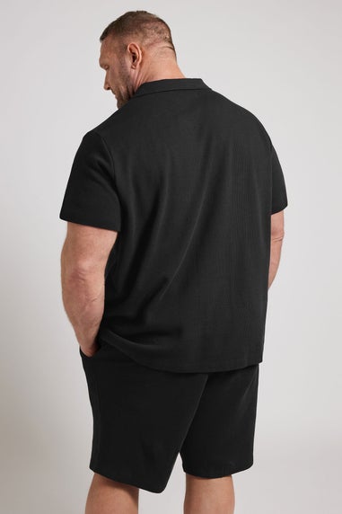 BadRhino Black Short Sleeve Textured Jersey Shirt