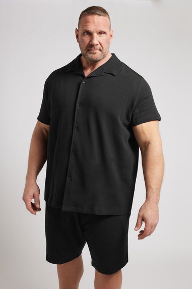 BadRhino Black Short Sleeve Textured Jersey Shirt