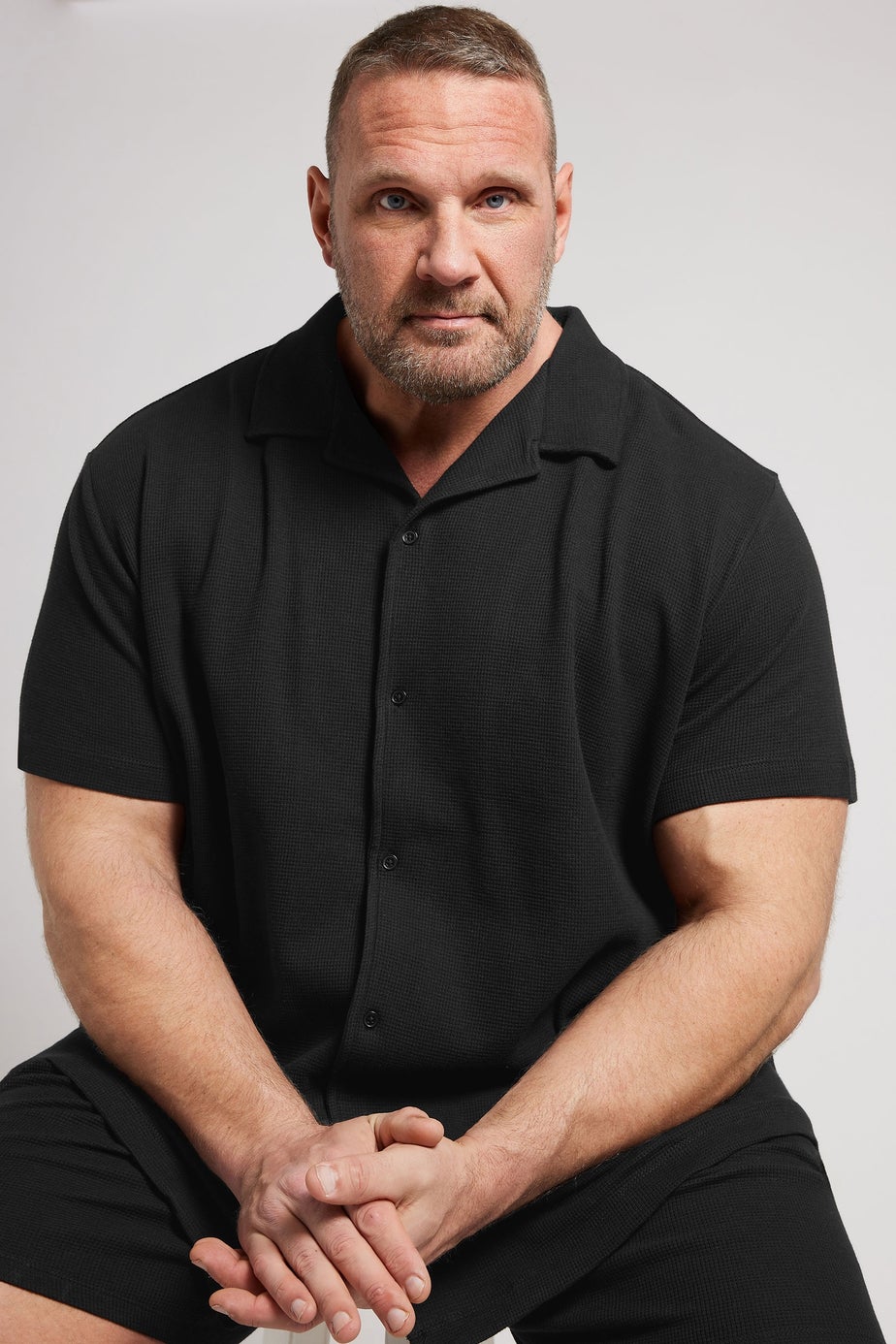 BadRhino Black Short Sleeve Textured Jersey Shirt