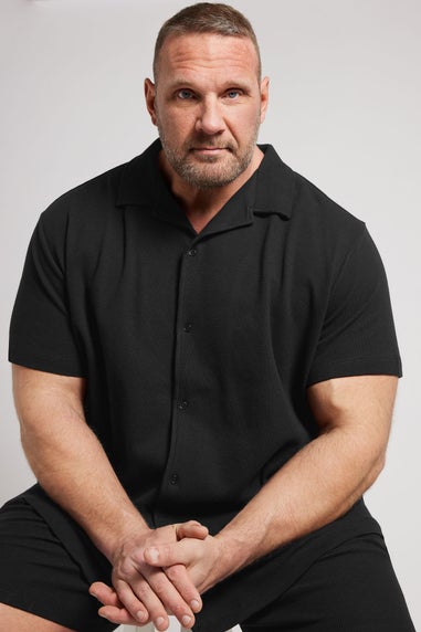 BadRhino Black Short Sleeve Textured Jersey Shirt