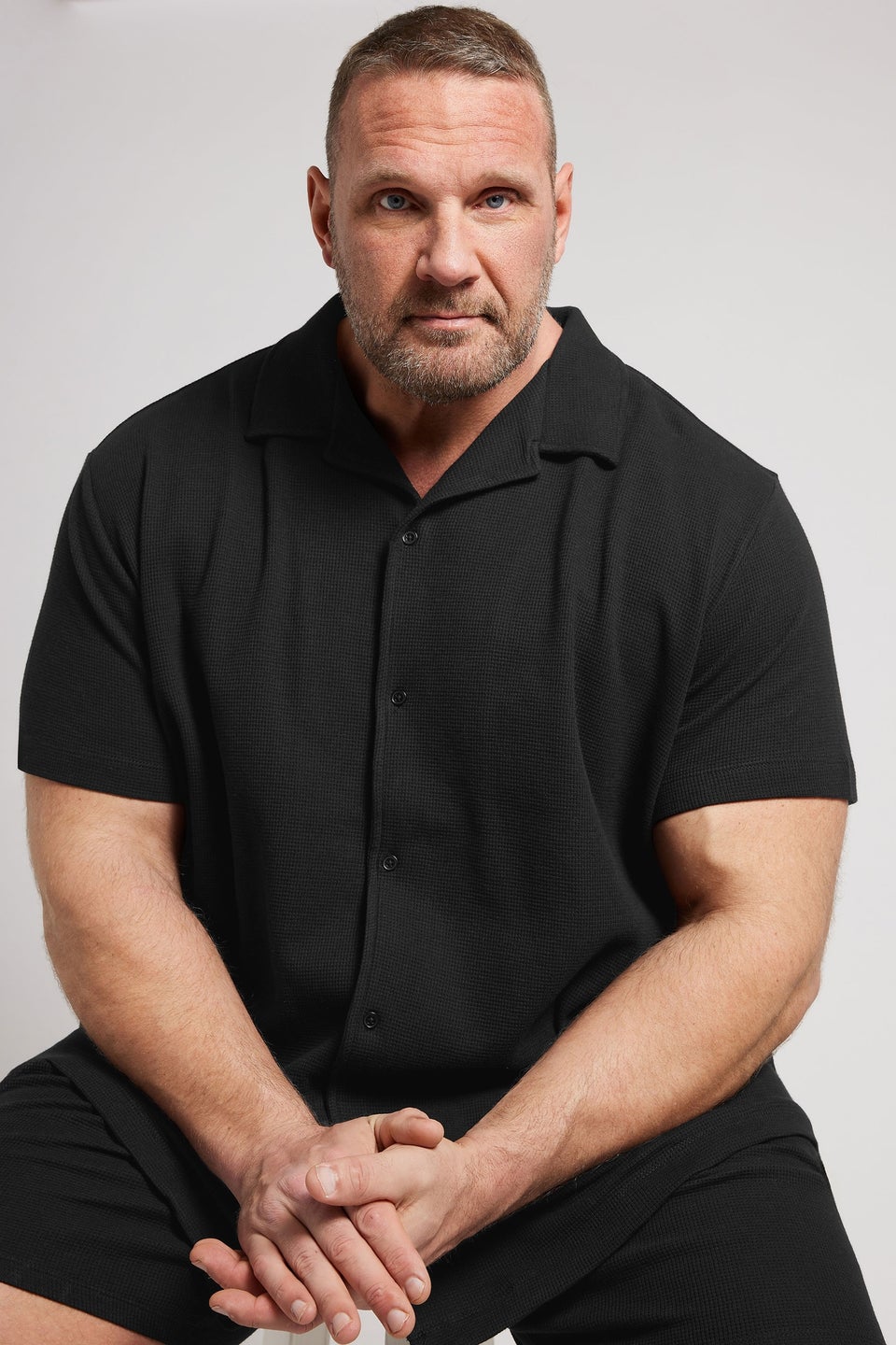 BadRhino Black Short Sleeve Textured Jersey Shirt