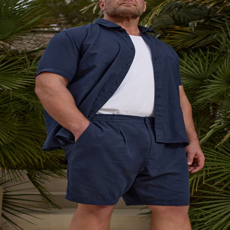 BadRhino Navy Blue Linen Shirt