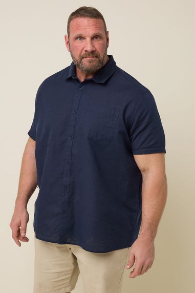 BadRhino Navy Blue Linen Shirt