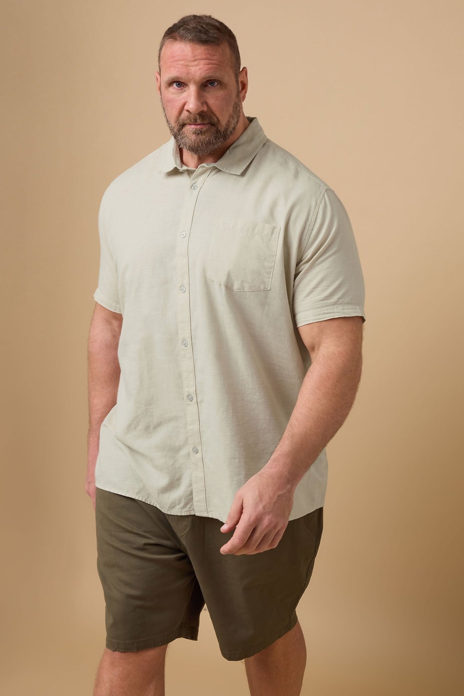 BadRhino Stone Brown Linen Shirt