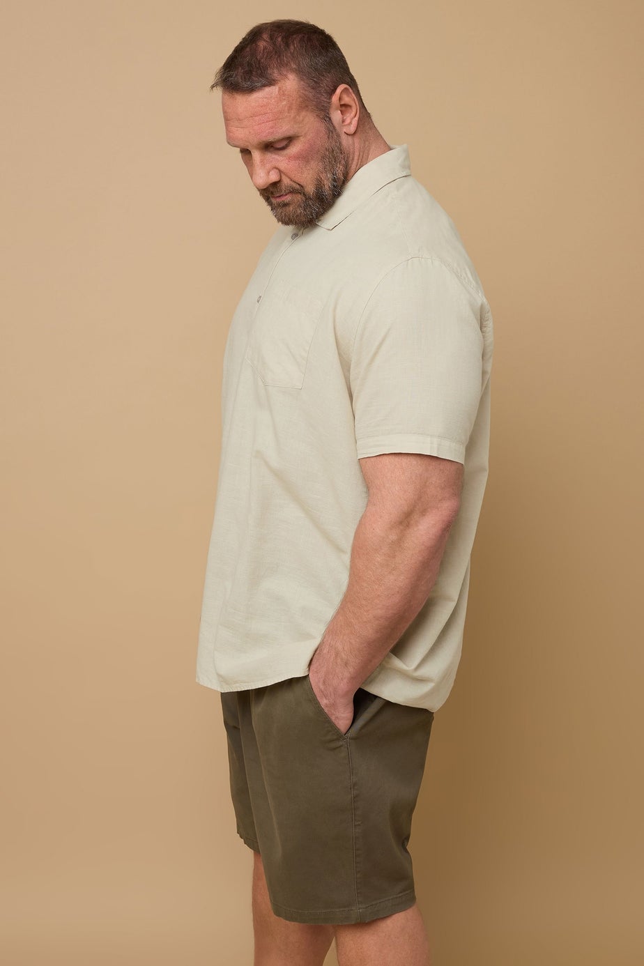 BadRhino Stone Brown Linen Shirt