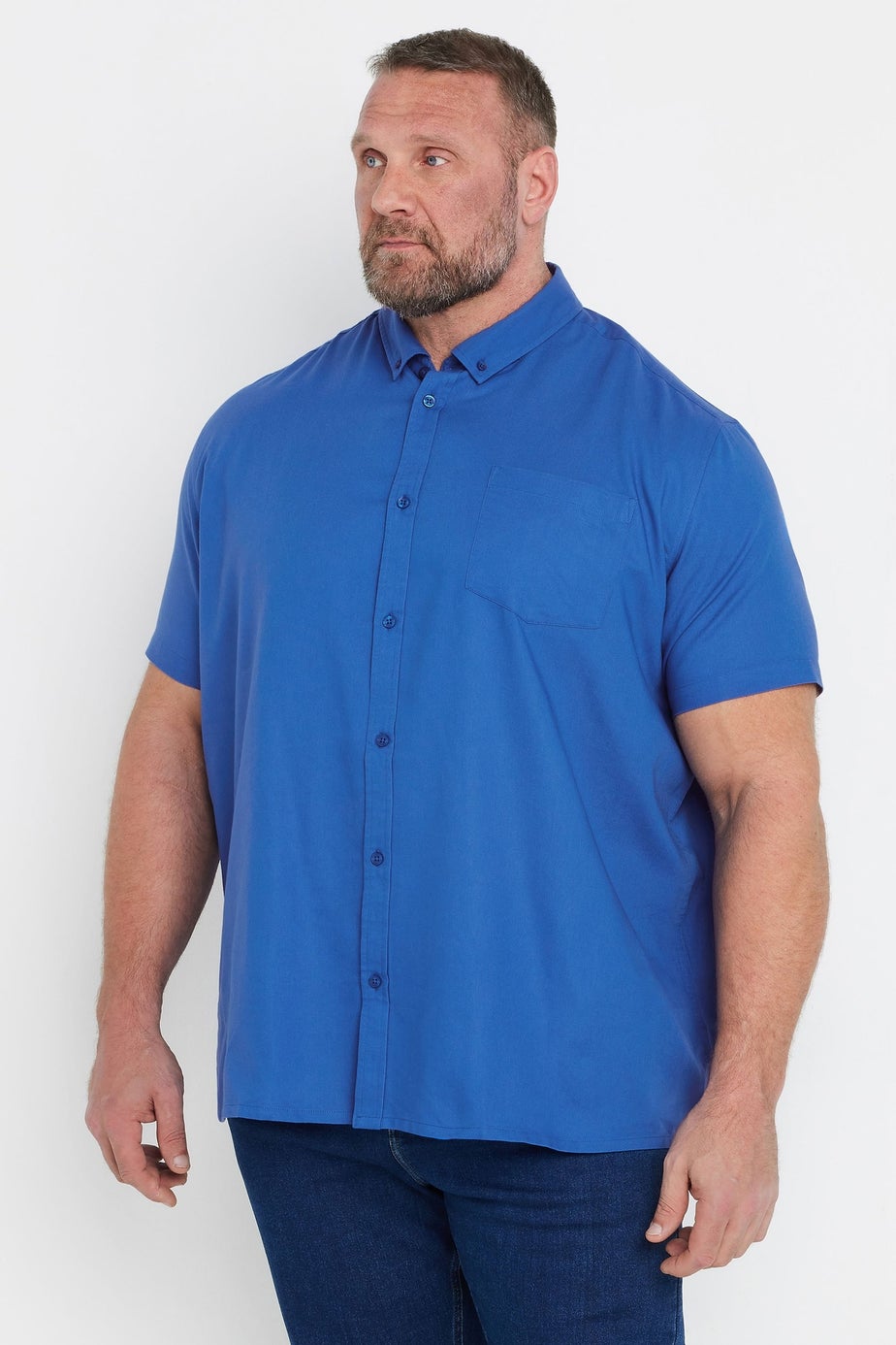 BadRhino Dark Blue Short Sleeve Oxford Shirt