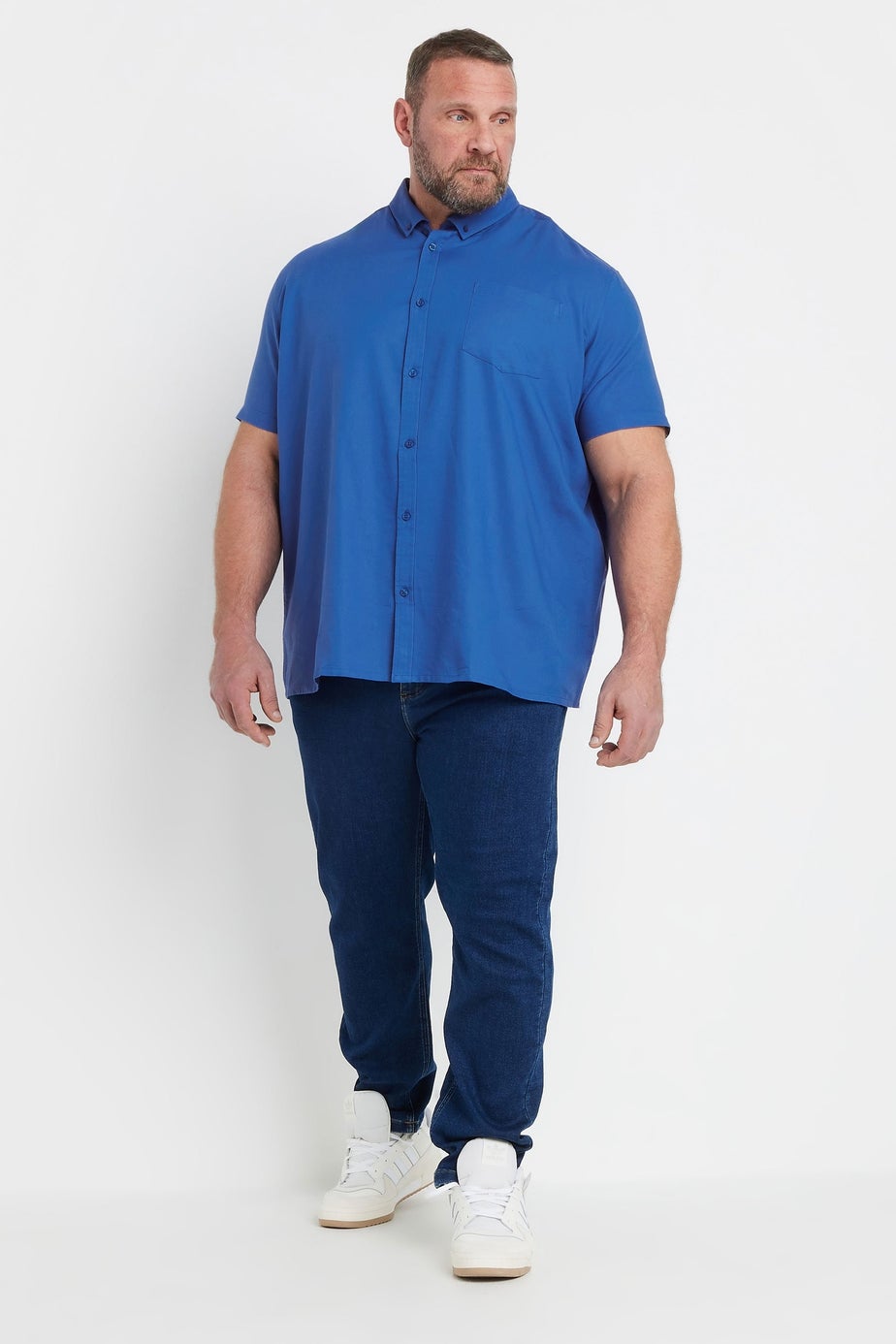 BadRhino Dark Blue Short Sleeve Oxford Shirt