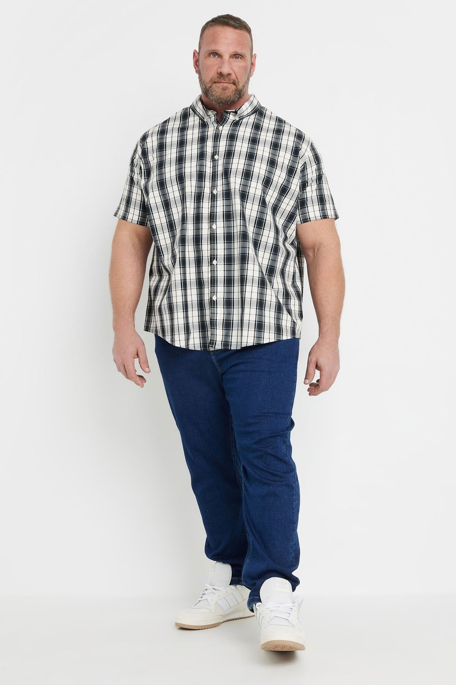BadRhino Black & White Short Sleeve Check Shirt