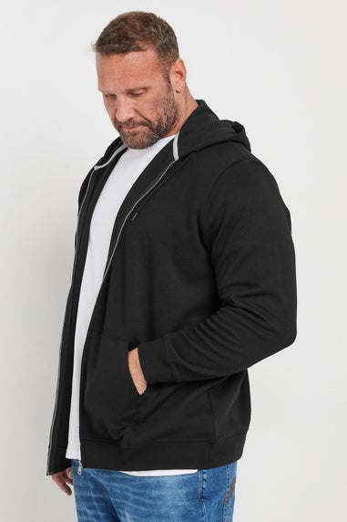 BadRhino Black Zip Through Diamond Quilted Hoodie