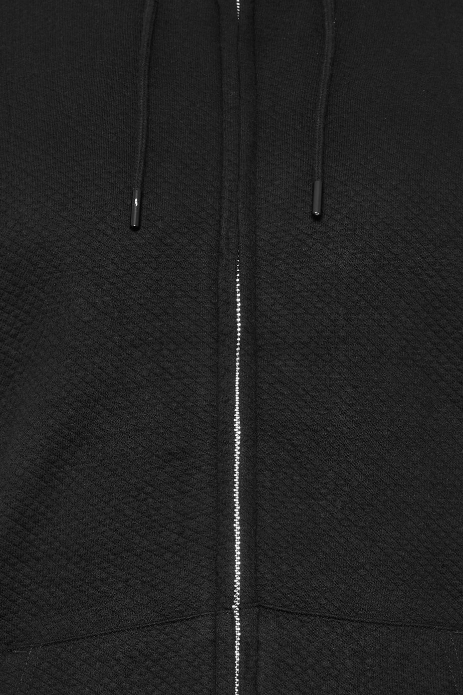 BadRhino Black Zip Through Diamond Quilted Hoodie